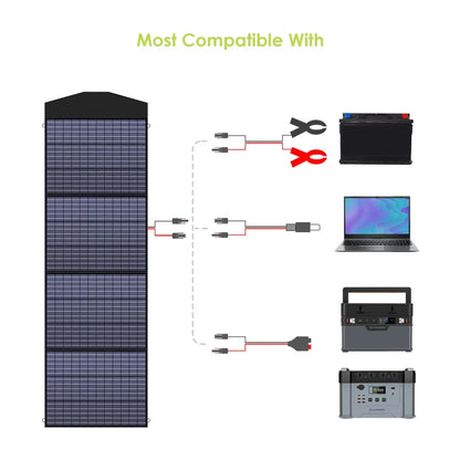 Allpowers Foldable Solar Panel High Efficience Travel & Phone & Boat Portable 18V 60W 100W 120W 200W Solar Panel Kit