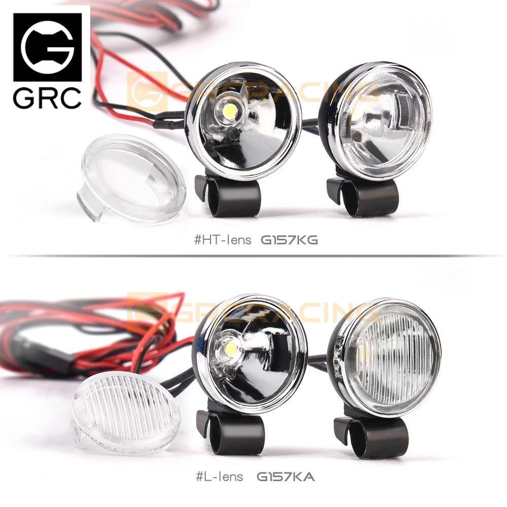 GRC RC Car 1/8 1/10 20mm Spotlight Vintage Round Remote Control Off-Road Searchlight Headlight for T4 SCX10 #G157KG/G157KA