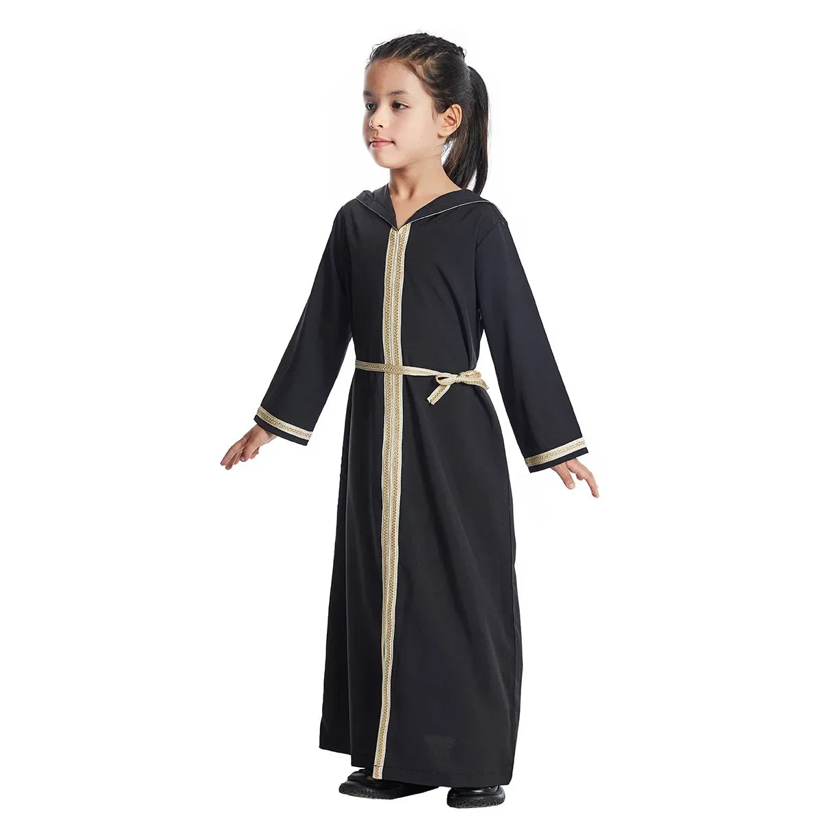 Kids Muslim Girls Abaya Prayer Hooded Long Maxi Dress Turkey Kaftan Arab Robe Dubai Islam Morocco Eid Party Ramadan Gown Caftan