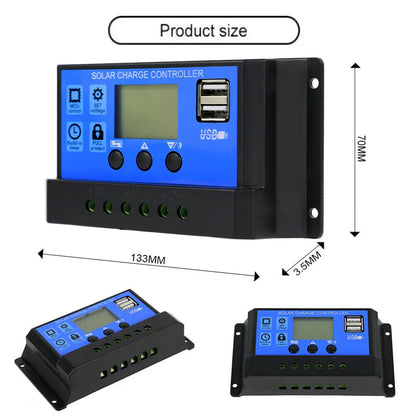 2PCS 200W 100W Flexible Solar Panel 12V 24V Solar Charge Battery Solar Panel Kit 30A Controller Camping RV Home Solar Power Bank