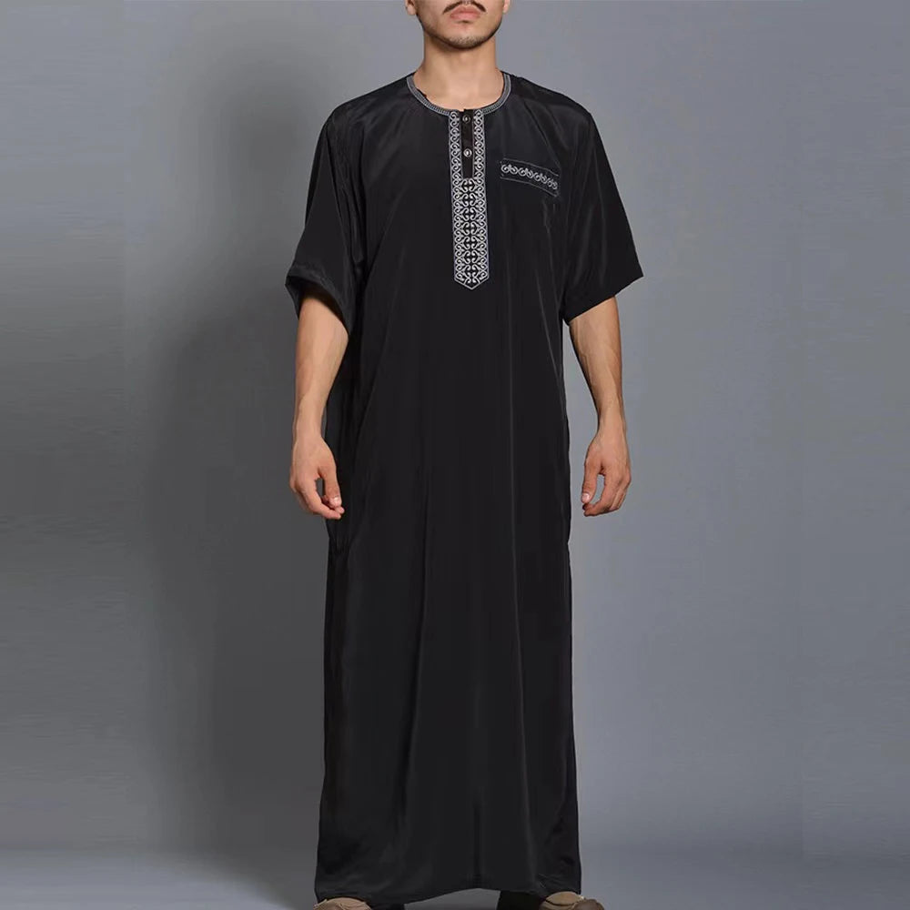 2024 Embroidered Traditional Men boubou jalabiyas jubbah Muslim men's thobe Morocco thobes islamic clothing Ramadan robe abaya