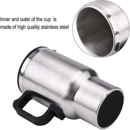 12V Car Kettle, Portable 450ml Car Kettle Boiler Stainless Steel  Kettle Heating Travel Cup ,  Teapot Quick Boiling