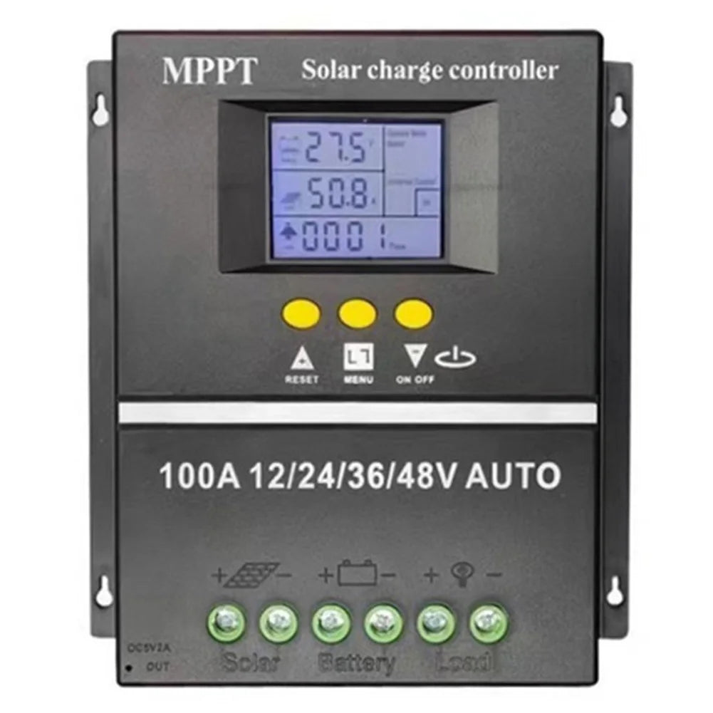 100A MPPT Solar Charge Controller Solar Panel Regulator LCD Display Auto Solar Charge Controller 12V 24V 36V 48V for Solar Panel