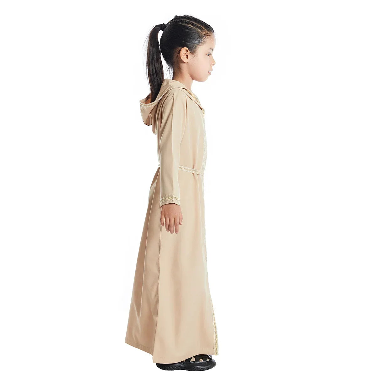 Kids Muslim Girls Abaya Prayer Hooded Long Maxi Dress Turkey Kaftan Arab Robe Dubai Islam Morocco Eid Party Ramadan Gown Caftan