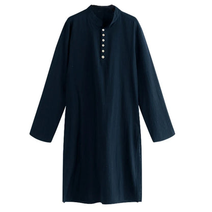 New Fashion Dubai Casual Kaftan Robe Muslim Clothing Dresses Abaya Shirt for Mens