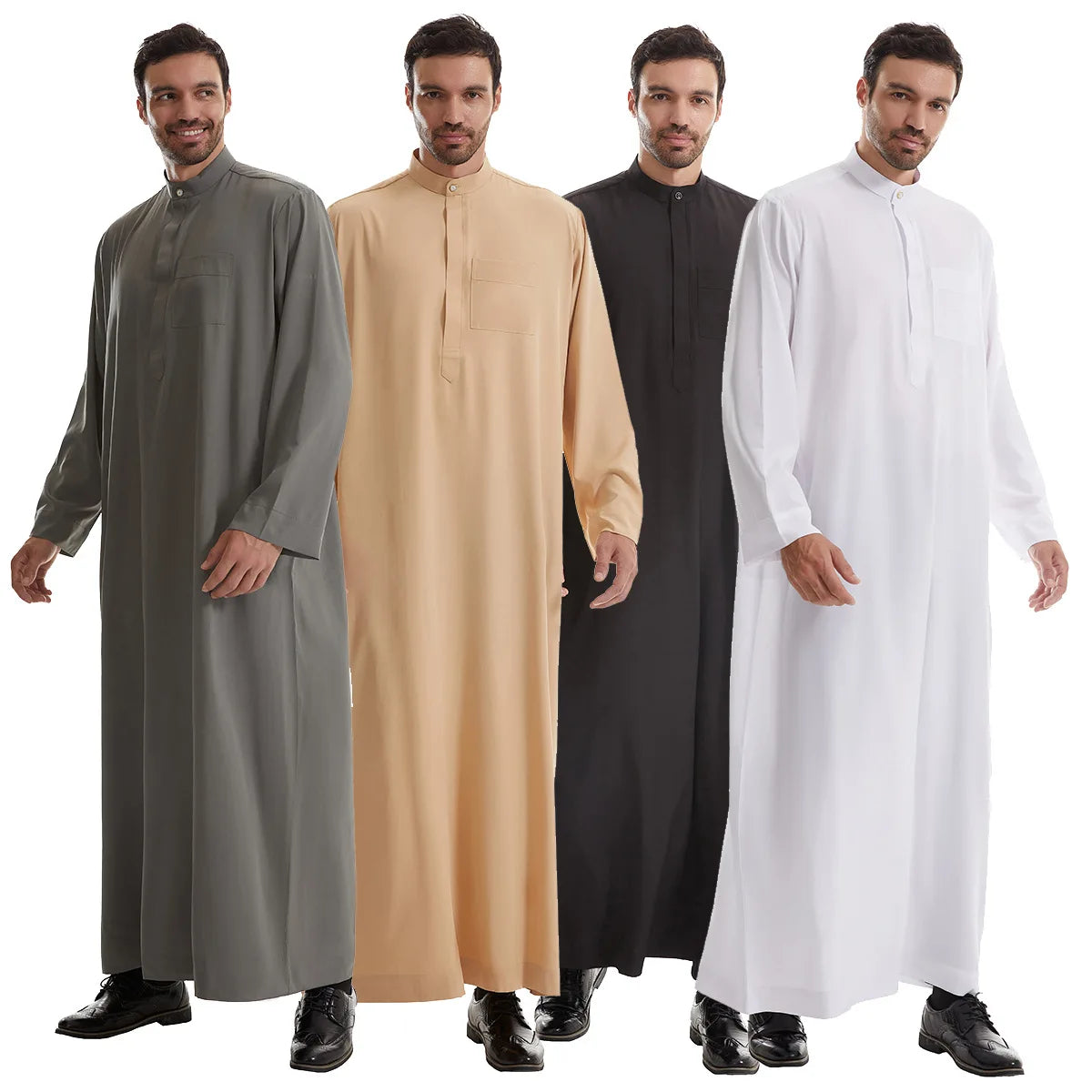 Muslim Abaya Prayer Kaftan Men Kimono Dishdasha Turkey Arabic Djellaba Islam Jubba Thobe Morocco Pocket Robe Ramadan Eid Abayas