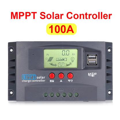 12V/24V MPPT Solar Charge Controller 50VDC Regulator Colorful Screen For Lifepo4 GEL Lithium Lead Acid Battery 20A/30/50/60/100A