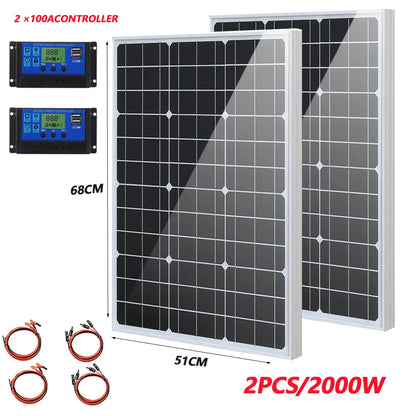 6000W Solar Panel 18V High Efficiency 3KW Portable Power Bank Flexible Charging Outdoor Solar Cells For Battery Home RV Camping