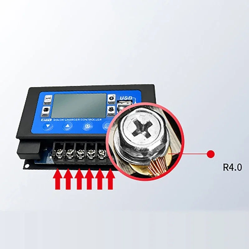 12V 24V 36V 48V 60V Auto bluetooth Wifi Solar Charge Controller Embedded Snap-on Dual USB MPPT For Lithium Lead Acid Battery