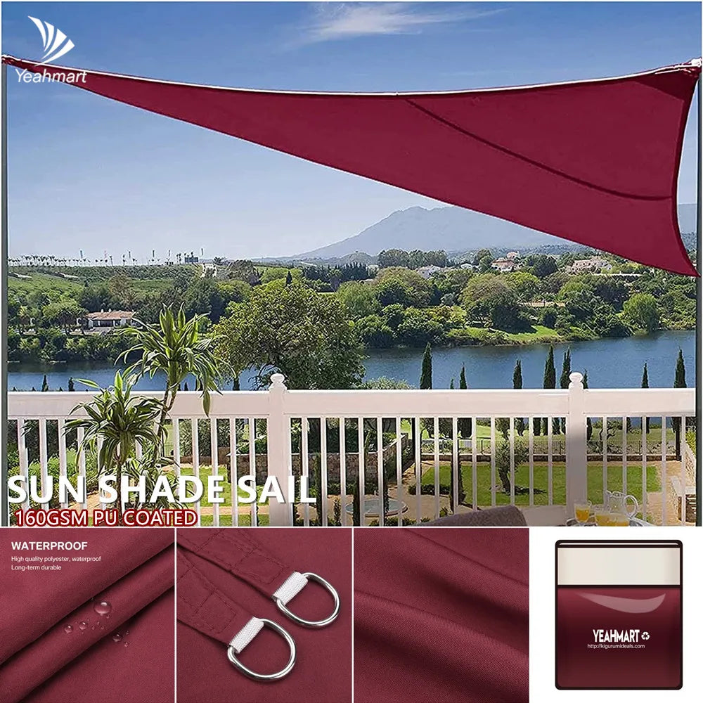 Waterproof Triangle Sun Shade Sail Canopy 98%UV Block Sun Shelters For Outdoor Facility&Activities Backyard Awning Camping Tents