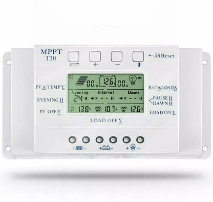 MPPT 20/30/40A 12V/24V LCD Plastic Solar Panel Regulator Charge Controller 3 Timer Solar Panel Stabilizer