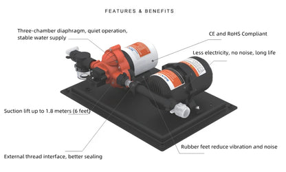 SEAFLO Rv Water Pump and Accumulator Tank System 33&42&51 Series 12V 24V DC Booster High Flow Water Pump Set RV Water Pump