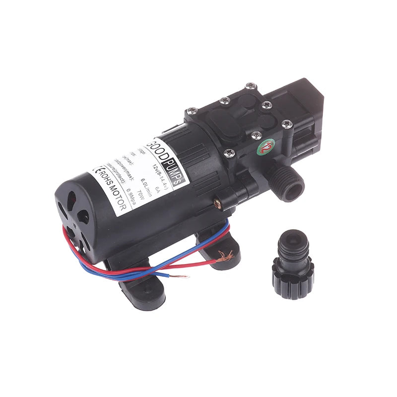 70W DC 12V Micro Electric Diaphragm Reflux Water Pumps Automatic Switch 6L/Min High Pressure Car Washing Spray Self Priming Pump