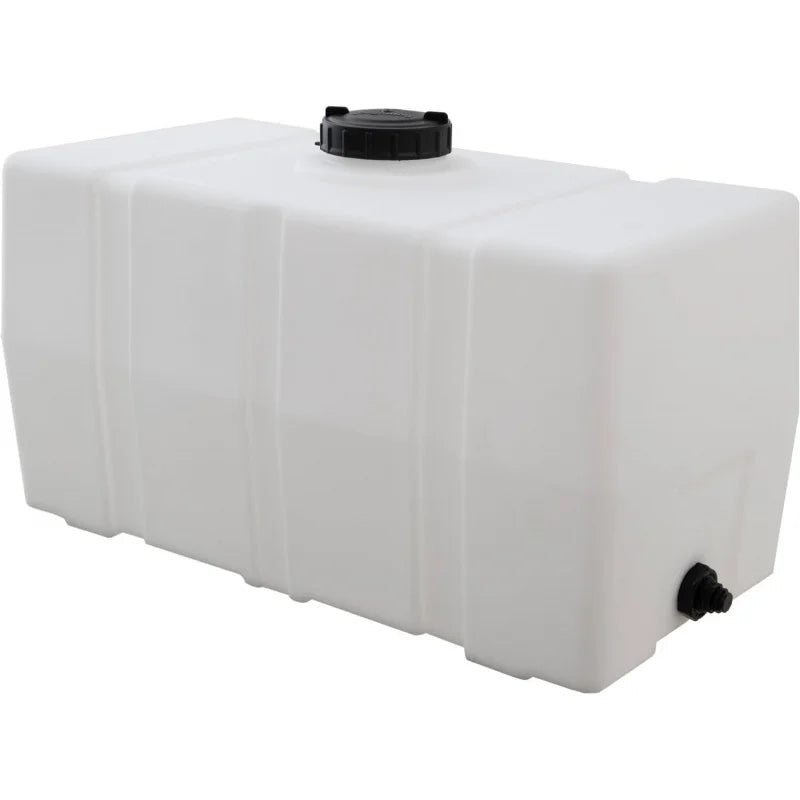 82123919 Horizontal Square Reservoir 50 gallon, Made In The USA, Poly Tank For Farming Water and Non-Flammable Liquids, Rust and