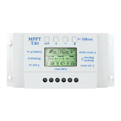 MPPT 20/30/40A 12V/24V LCD Plastic Solar Panel Regulator Charge Controller 3 Timer Solar Panel Stabilizer