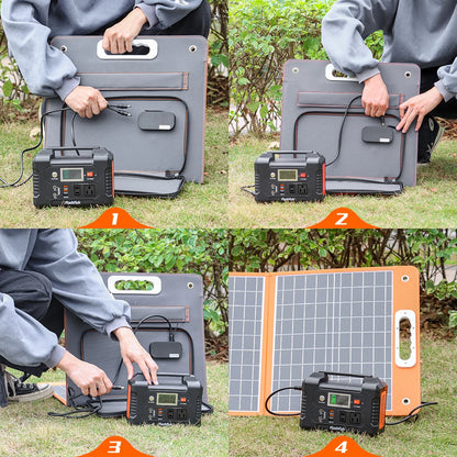 FF Flashfish 18V 60W Foldable Solar Panel Portable Solar Charger with DC Output USB-C QC3.0 for Phones Tablets Camping RV Trip