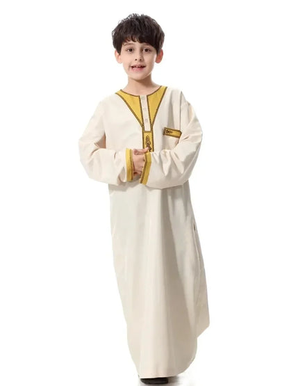 Eid Muslim Kids Abaya Jubba Thobe Dress Kimono Boy Thobe Thawb Caftan for Children Ramadan Long Robes Dress Dubai Arab 2025