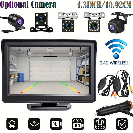 Wireless 4.3inch Monitor Backup Camera Car Rear View Camera HD Display Full Set Parking Reverse System For Pickup Van RV Camper