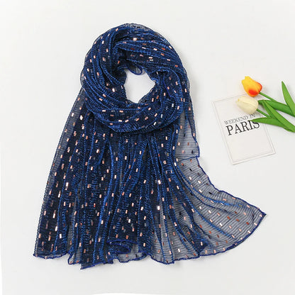 Glitter Shimmer Muslim Hijabs Fashion Solid Bubble Chiffon Scarf High Quality Shawl Scarves Silver Crinkle Woman Headscarf