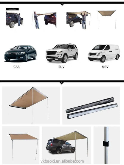 Caravan Awnings,Manufacture Low MOQ Economical Camping Motorhome Caravan Freestanding Car Side Awning