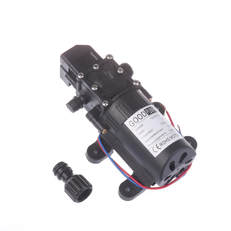 70W DC 12V Micro Electric Diaphragm Reflux Water Pumps Automatic Switch 6L/Min High Pressure Car Washing Spray Self Priming Pump