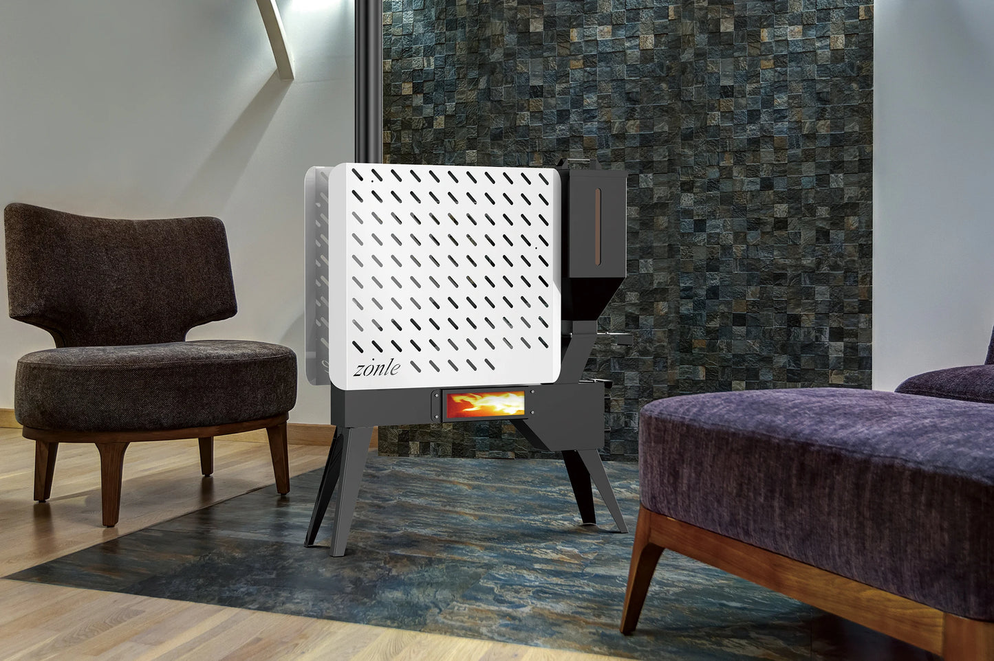 2024 New Product modern style  Non-electric  Outdoor/Indoor pellet stove slim width wood pellet stove heater for sale