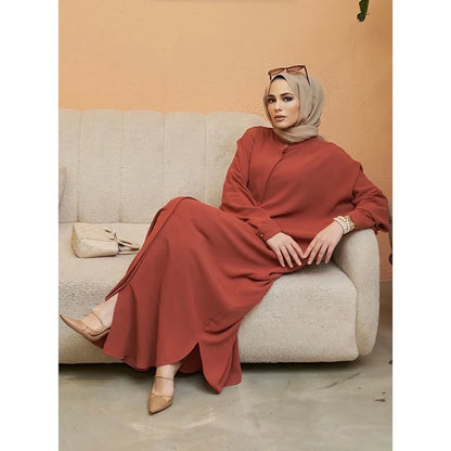 Woman Clothing Kaftan Muslim Robe Embroidered Loose and Breathable Djellaba Abaya Female Jubba Thobe Islam Bat Sleeve Dress Eid