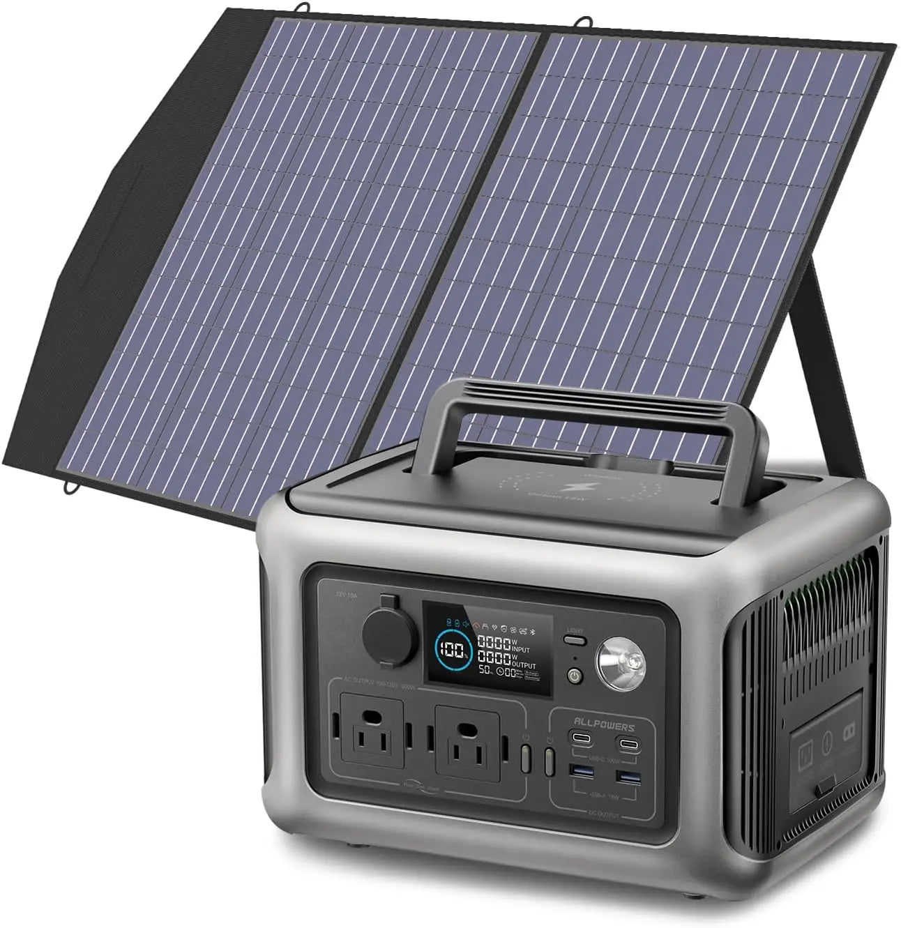 Portable Power Station R600 LiFePO4 Battery Backup with UPS Function 1 Hour to Full MPPT Solar Generator for Outdoor Camping