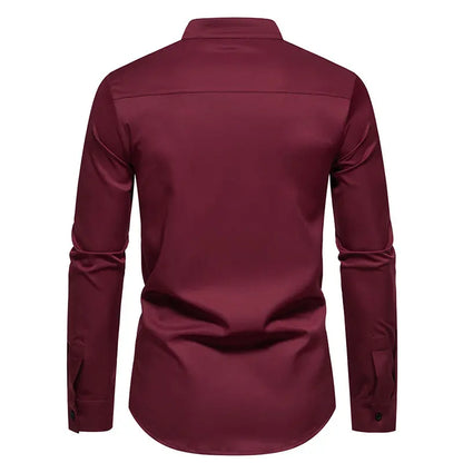 Mens Shirts Vinatge Goticos Masculino Luxury Autumn Patchwork Color Henley Collar Arab Dubai Muslim Dress Shirt Men Streetwear