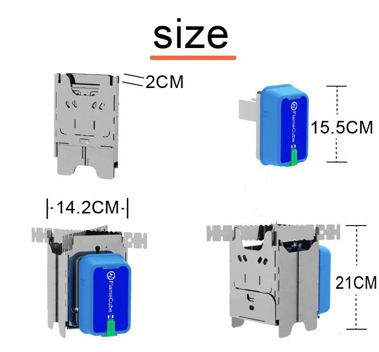 Outdoor Mini Portable Stainless Steel Fire Transformer, Camping, Garden, Picnic, Cooking, Folding, Windproof, Firewood, Power Generation, Heating Furnace, Emergency Charging, Survival Equipment