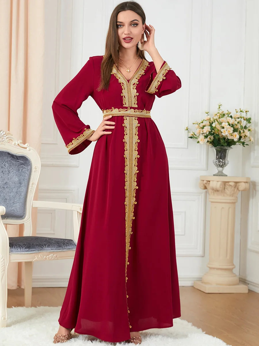 Arab Morocco Muslim Dress Abaya Women embroidery maxi Abayas Dubai Turkey Islam Kaftan Longue Musulmane Vestidos Largos 2022