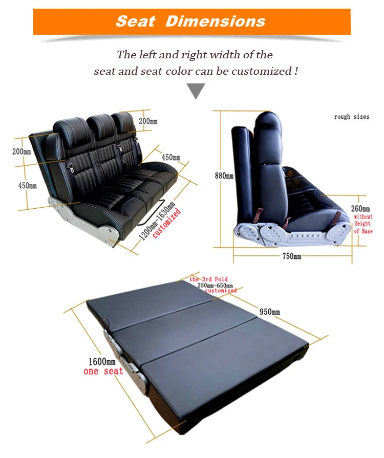 CustomizedManufacturer Custom Professionally Modified Easily Reclined Rock and Roll Bed Seat For Motorhome Camper Van