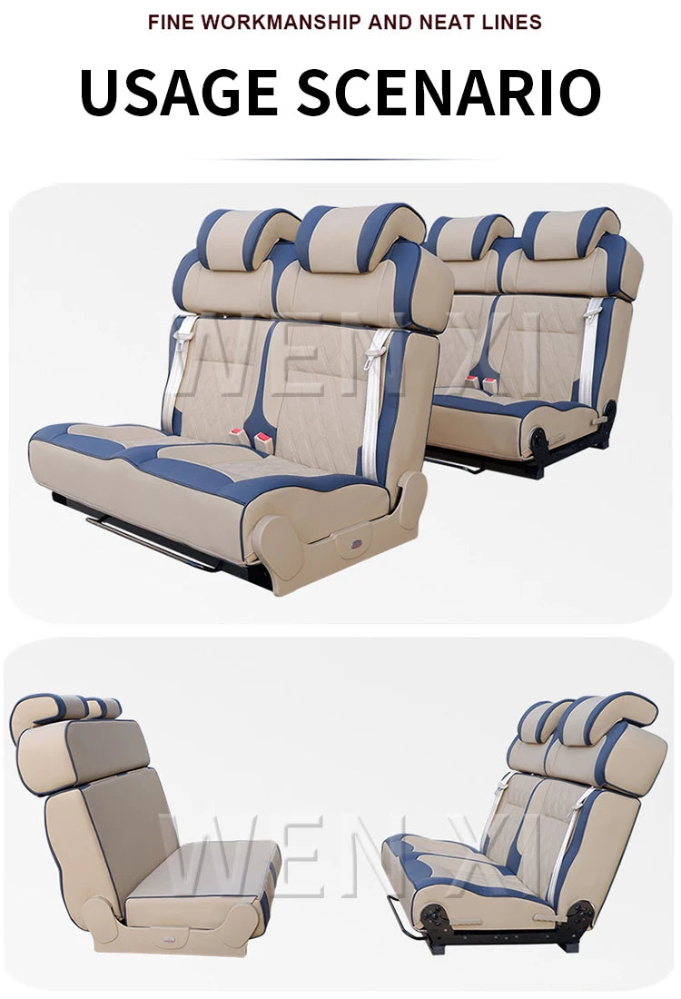 RV Double Seat Double-sided Car Bed Chair Color Customization Adjustable Backrest Angle Car Double Bed