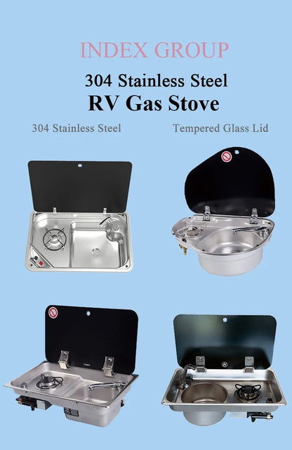 Wholesale Camping Caravans Kitchen Equipment 1 Burner with Sink RV Gas Stove Kitchen Stove for Overland Camper Van