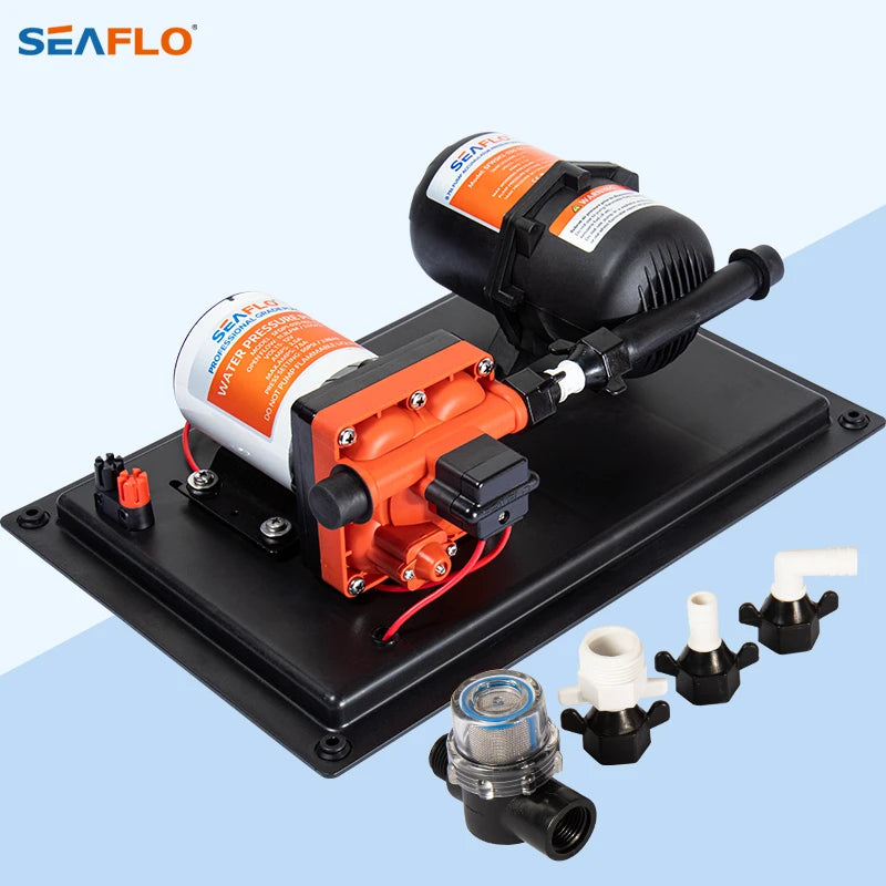 SEAFLO Rv Water Pump and Accumulator Tank System 33&42&51 Series 12V 24V DC Booster High Flow Water Pump Set RV Water Pump