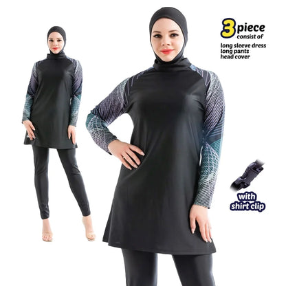 Muslim wimwear Women Hijab Swimsuit Modest  Swimming Suit Islamic Cover Ups Burkini Hijabs For Woman Long Sleeve Bathing Swim