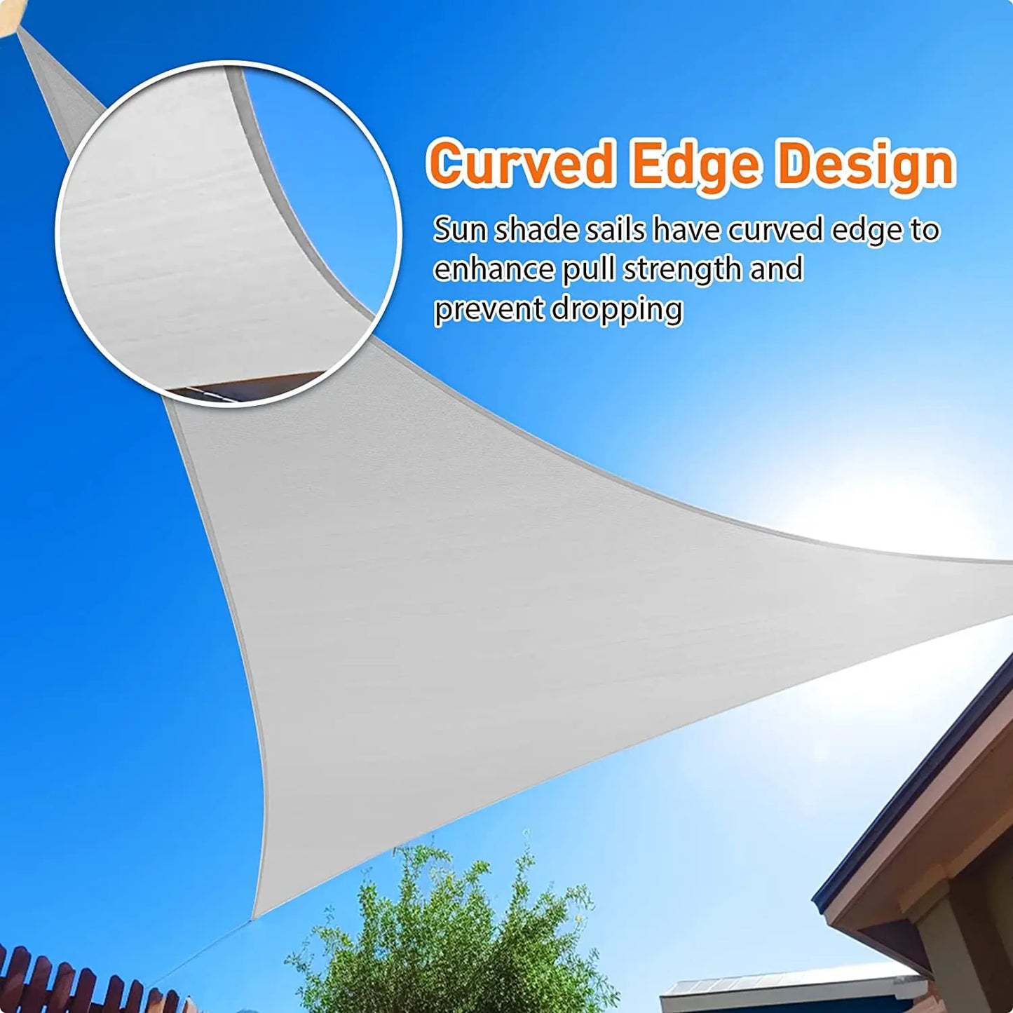 Waterproof Triangle Sun Shade Sail Canopy 98%UV Block Sun Shelters For Outdoor Facility&Activities Backyard Awning Camping Tents