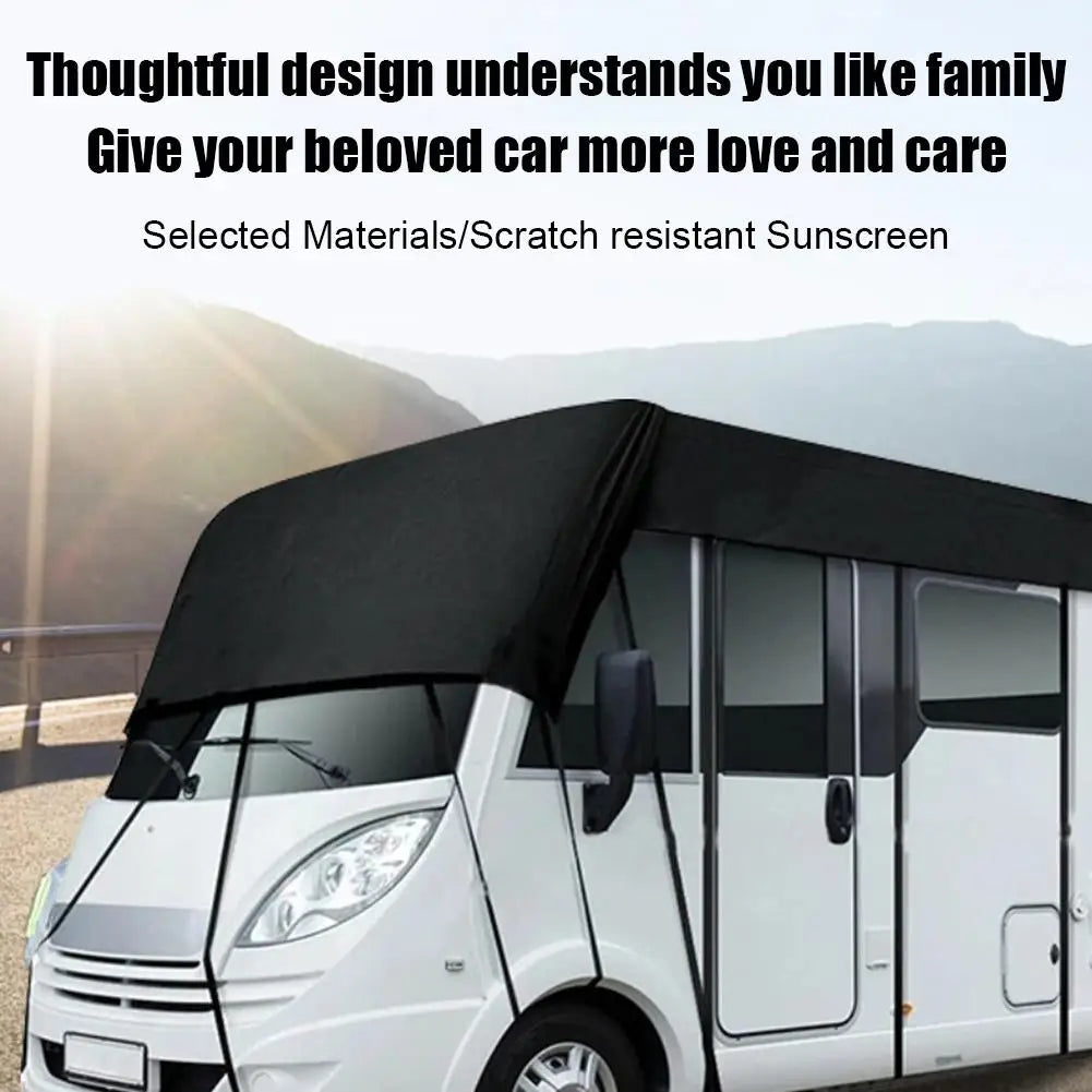 210D Motorhome Camper Top Tarp Cover RV Roof Cover Canopy Tarpaulin Waterproof Dust-proof Sunshade Anti-UV Protection