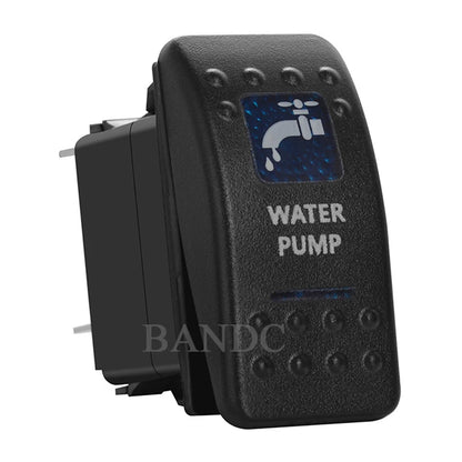 WATER PUMP Rocker Switch 5P On-Off Dual Blue Led Light for Car Boat RV Caravan Camper Trailer, Auto Accessories, 12V 24V