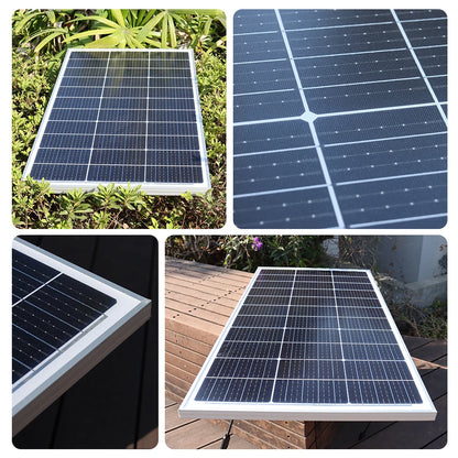 BOGUANG Rigid Solar Panel Set Glass SolarPanel 100W 200W (2pcs 100W Rigid panel solar ) 18V Photovoltaic charging for battery