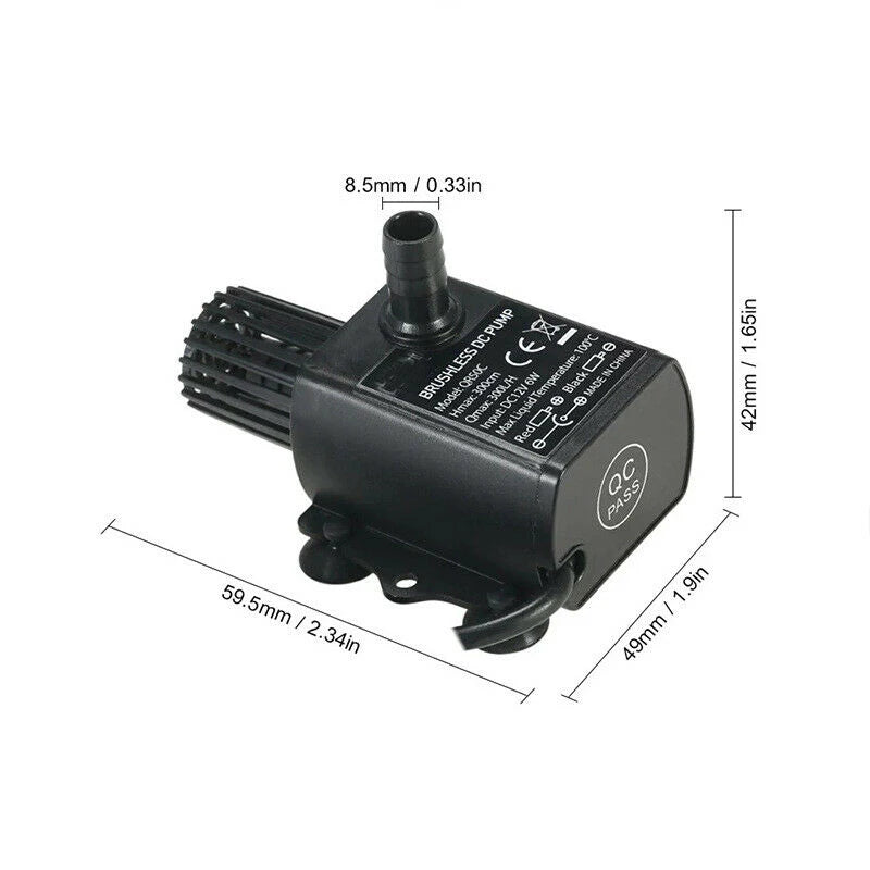 Waterproof 12V 400L/H Mini Brushless Water Pump For Circulating 10W QR50D Camper Caravan Motorhome Boat Garden RV Accessories