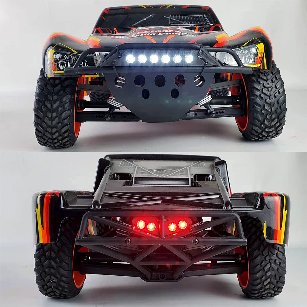 MIBIDAO Front & Rear LED Lights Spotlight Headlight Taillight Lamp Bar For 1/10 4x4 2wd VXL XL-5 SLASH RC Crawler Car