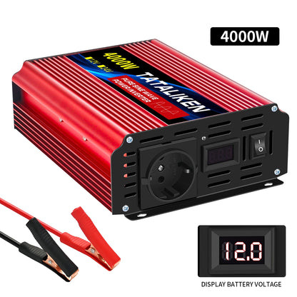 pure sine wave power inverter 12V to 220V 50HZ 2500W 3500W 4500W 5000W 6000W DC to AC voltage converter  power supply EU Socket