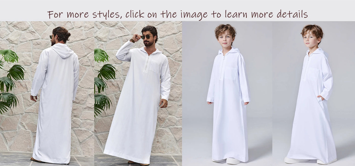 Ramadan Boys Middle East Islam Long Sleeve Arab Dubai Robe, Muslim Casual Ethnic Style Boys Long Sleeve Thobe Abaya Clothing