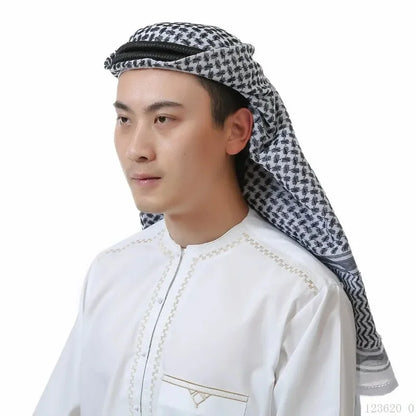 3PC Muslim Men Sets Abaya Robe+turban+Headband O Neck White Islamic Saudi Arab Prayer Ramadan Clothing Dubai Kaftan Dress