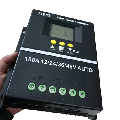 100A/80A/60A MPPT/PWM Solar Charge Controller 12V/24V/36V/48V Auto Controller Tools Solar PV Battery Charger with LCD & Dual USB