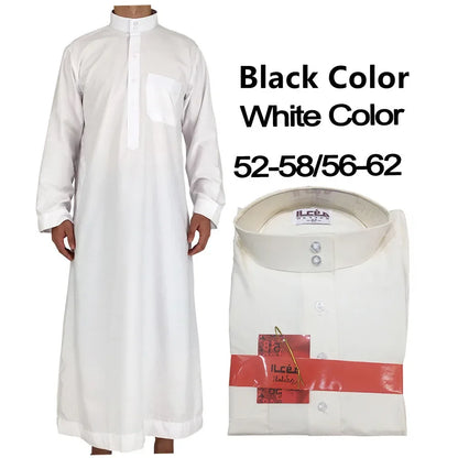 2025 Islamic Clothing Men Jubba Thobe Muslim Long Sleeve Loose Man Saudi Arabia Pakistan Kurta  Muslim Costumes Tunic Men Abaya