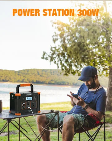 Portable Power Station 300W (Peak 600W) 288Wh Solar Generator with 60W USB-C PD Output 110V Pure Sine Wave AC Outlet Backup