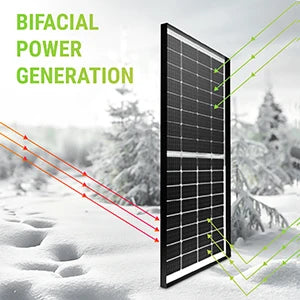 200W Solar Panel Bifacial Monocrystalline 12V Solar Panel,200 Watt 12 Volt 9BB Solar Panels,Black Frame,High Efficiency Solar