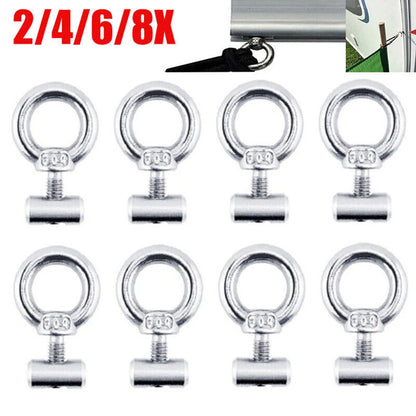 2-8PCS Awning Rail Stoppers 6mm Stainless Steel Stops Campervan Caravan Outdoor Slide Rail Track Cable Hanger Ring Screws